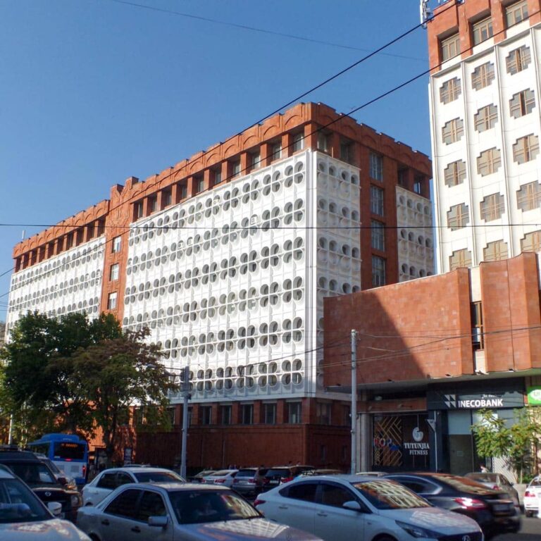 Modernist building in the city of Yerevan